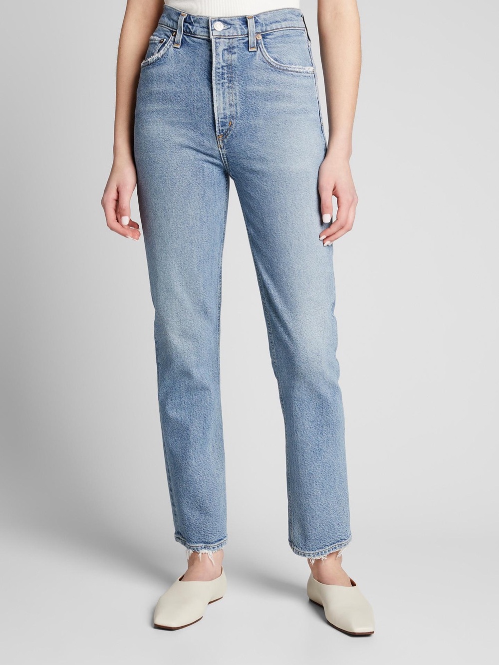 AGOLDE Wilder High Rise Straight Leg Jeans - Light Wash - Size 25